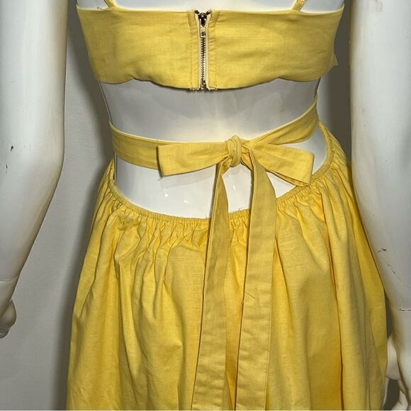NWT All About May  Bon Voyage‎ Yellow Cut-Out Sides Tie Back Sundress -- 6 - Picture 11 of 16